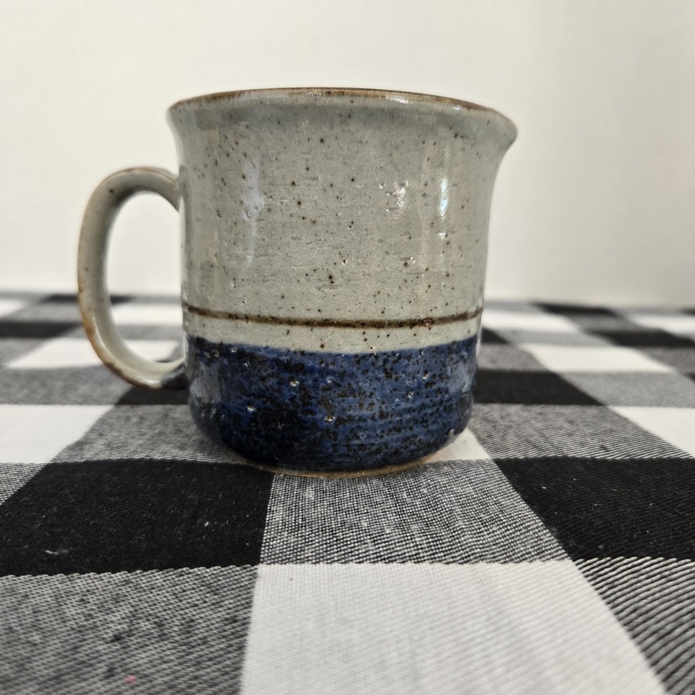 VTG Otagiri Mariner Stoneware‎ Creamer MCM Japan Speckled Brown Blue Band Handle